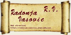 Radonja Vasović vizit kartica